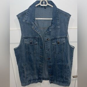 Women's oversized denim vest